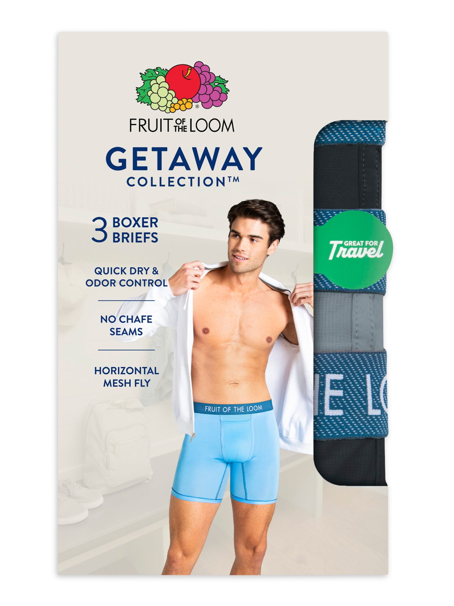 Fruit of the Loom Men's Getaway Collection Boxer Briefs, 3-Pack