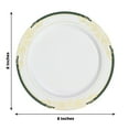 thumbnail image 3 of Balsa Circle 10 White Plastic Salad 8" Plates Hunter Green Gold Trim Disposable Tableware, 3 of 8