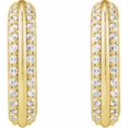 thumbnail image 2 of Auriga Fine Jewelry Mother's Day Gift 14k Yellow Gold 5/8 ct Natural Diamond Hoop Earrings for Women, 2 of 4