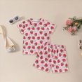 thumbnail image 2 of Toddler Baby Girls Summer Outfits 1T 2T 3T 4T Ruffle Short Sleeve T Shirts Tops Floral Shorts 2Pcs Clothes Set, 2 of 6