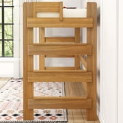 Max & Lily Solid Wood Modern Farmhouse High Loft Bed, Twin Bed Frame For Kids, Pecan