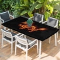 thumbnail image 2 of Dragon Flames Table Cloths for 5 Foot Rectangle Tables, Orange Dragons Abstract Modern Art Patio Waterproof Elastic Fitted Tablecloths, Washable Rectangular Table Cover for Camping, 2 of 8