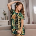 thumbnail image 6 of Women Nightgowns Short Sleeve Night Gowns Sleep Shirt Nightshirt Sleepwear, Hawaiian Tiki Retro Tribal Vintage, 6 of 7