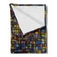 thumbnail image 2 of Antique Soft Flannel Fleece Blanket, Victorian Medieval Mosaic Tiles Pattern with Oriental Spanish Anatolian Influences, Cozy Plush for Indoor and Outdoor Use, 70" x 90", Multicolor, by Ambesonne, 2 of 5