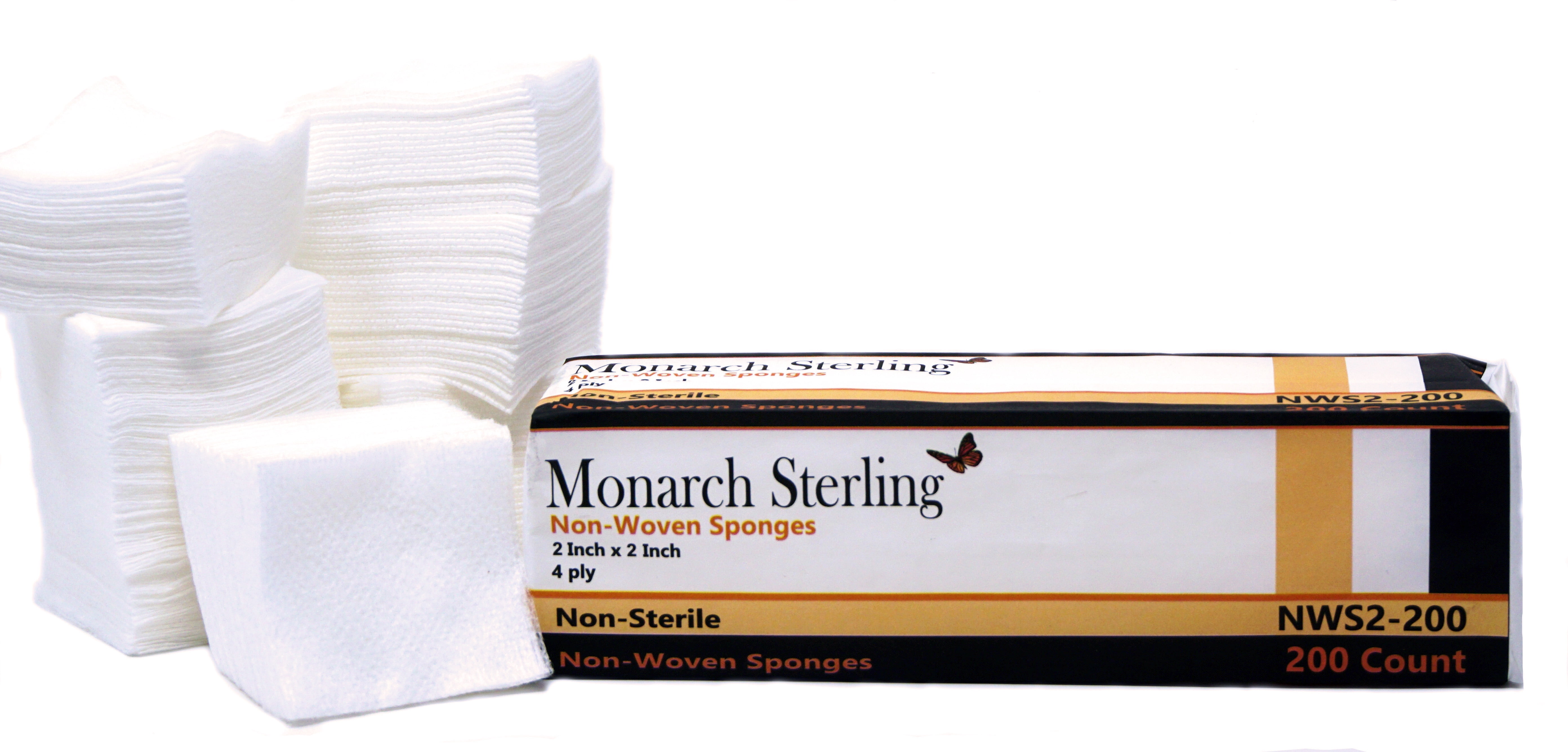 Monarch Sterling NonWoven Gauze Sponges 2 inch x 2 inch 4 Ply Non