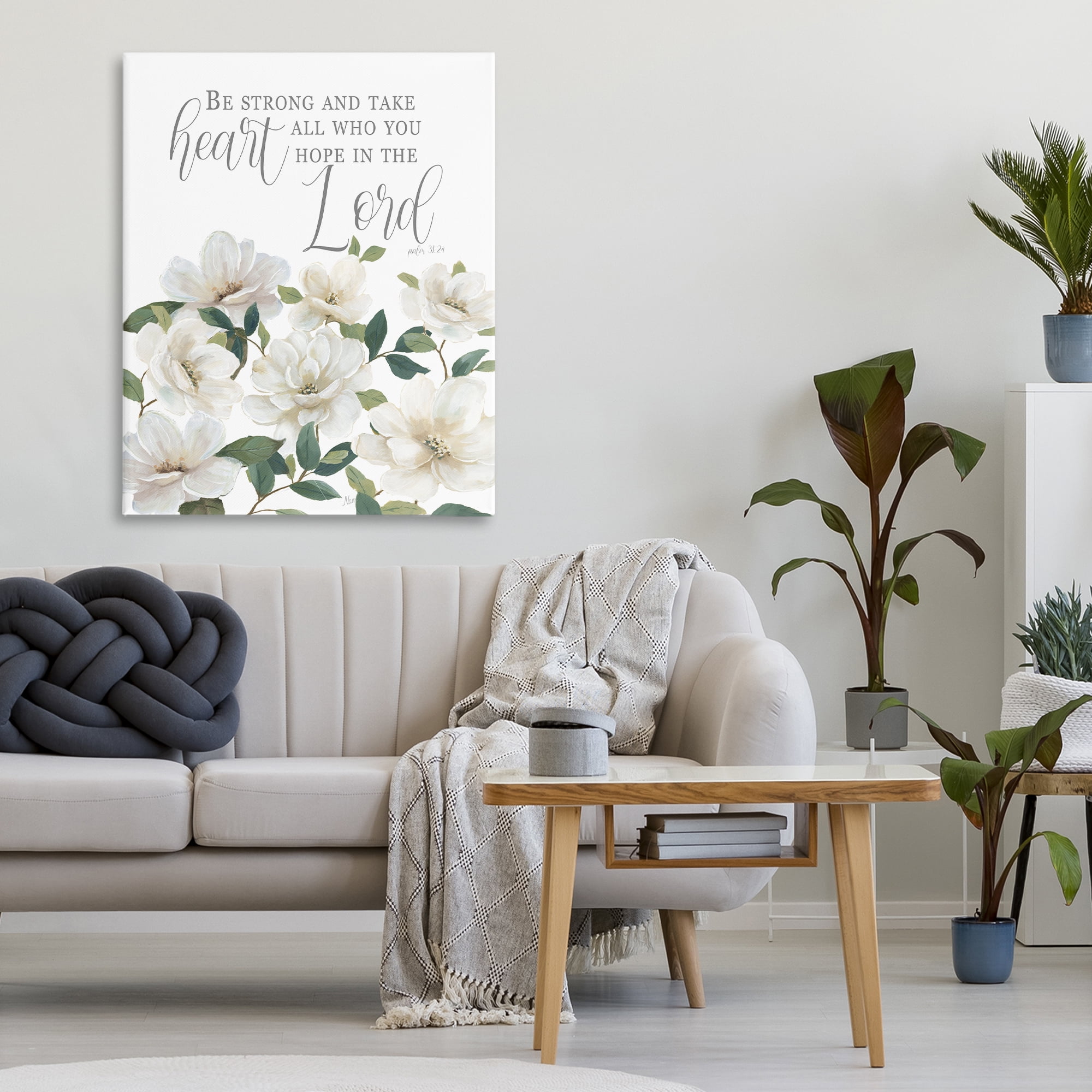 Stupell Industries Be Strong And Take Heart Canvas Wall Art, design by Nan