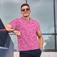 thumbnail image 3 of Kdxio Leopard Print Men's Short Sleeve Polo Shirt,Midweight Men's Shirt, 3 of 6