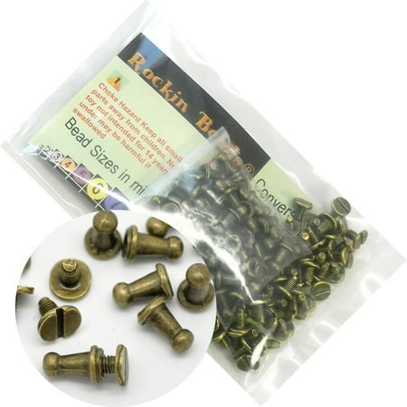 - 48 Sets Antiqued Brass Plated Cone Screw on Spike Rivet Studs 9x6mm Punk Gothic or Leather Work
