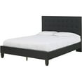 Premier Glencoe Queen Faux Leather Upholstered Platform Bed, Black