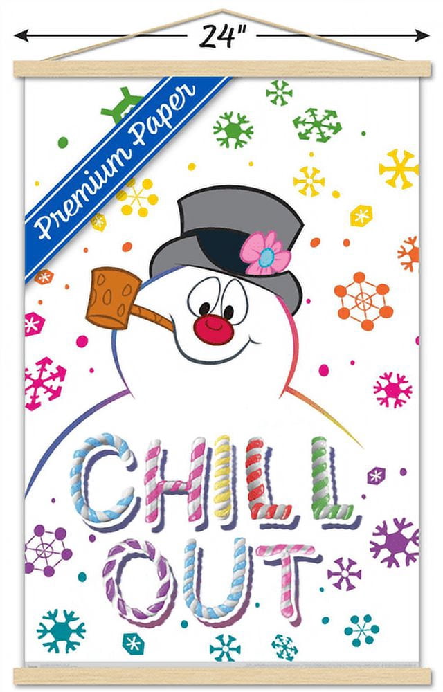 Frosty The Snowman - Chill Out Wall Poster with Wooden Magnetic Frame, 22.375" x 34"