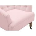 thumbnail image 6 of Rustic Manor Saoirse Upholstered Linen Button Tufted Accent Armchair with Casters, Pink, 6 of 9