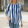 thumbnail image 2 of CYMMPU Flower Pattern 3/4 Sleeve Crew Neck Fall Trendy Shirts Spring Tops Loose Fit Blouses for Women Dressy Casual Tunic Tops Flare Hem Hide Belly Tops to Wear with Leggings T-Shirts M, 2 of 6