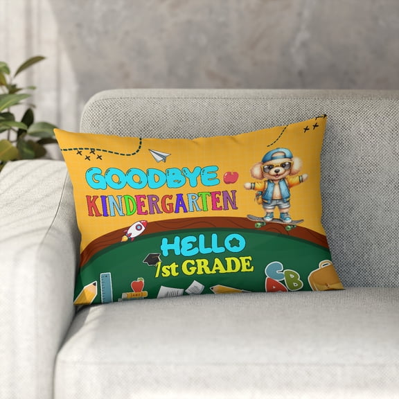 Back to School Poodle Goodbye Kindergarten Hello 1st Grade Pillowcase Double Sided Poodles Dog Lover Gifts Idea Pillow Case Covers - 02011