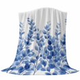 thumbnail image 6 of Blue Eucalyptus Blanket Soft Cozy Warm Throw Blanket for Couch, Plush Fuzzy Flannel Fleece Blankets for Sofa, Watercolor Leaf Country Plants Bed Blankets Lightweight Gifts for Women, 50"x60", 6 of 9