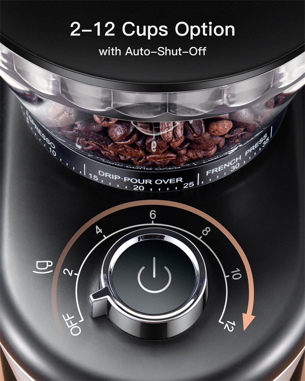 AC-Powered Burr Grinder,Sulypo Coffee Grinder with Cone Ceramic  Mills,Adjustable,Slow-Grind Result Better Taste Coffee 45g Bean