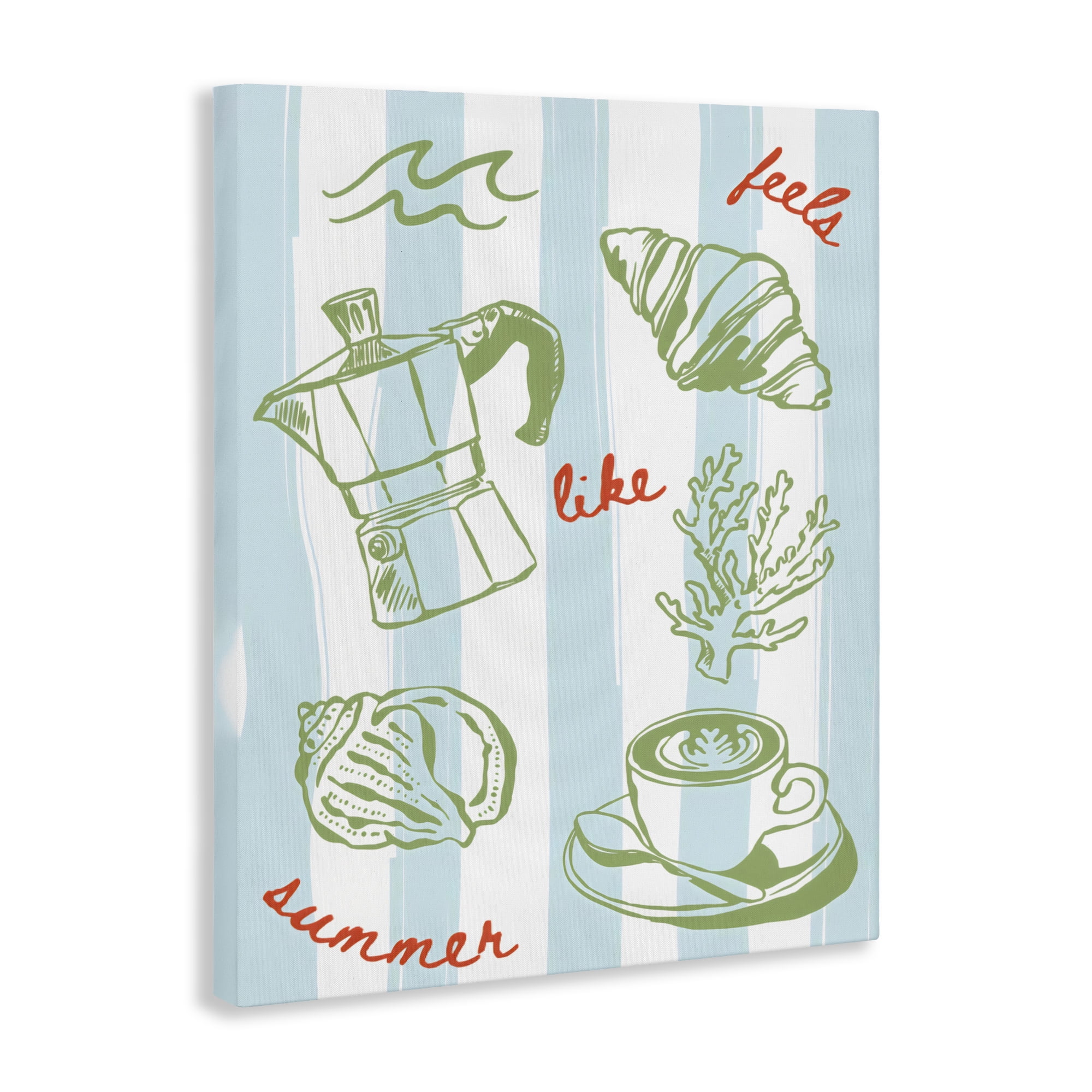 Stupell Industries Feels Like Summer on Stripes Canvas Wall Art, design by The Prints Vibe