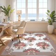 thumbnail image 3 of Design&I 3'x5' Washable Throw Rug Pink Coquette Vintage Repeating Roses Romantic Framing Border for Entryway, Kitchen, Ultra-Thin & Non-Slip Skid-Resistant Small, 3 of 7