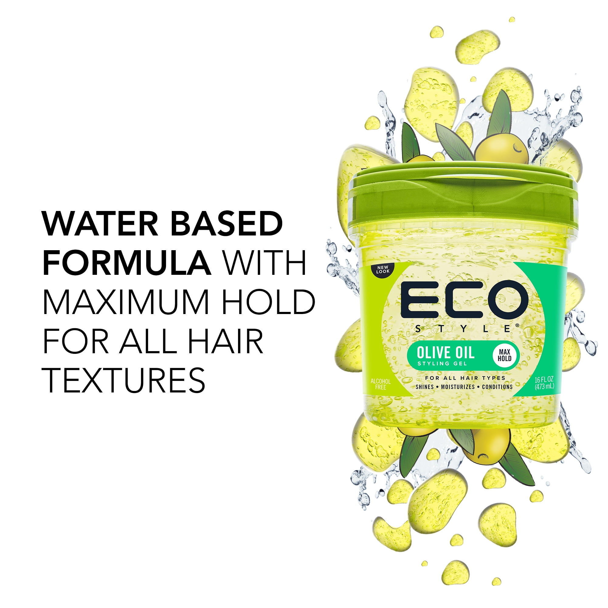 Eco Styler Olive Oil Hair Styling Gel, 16 oz, Moisturizing, Unisex 