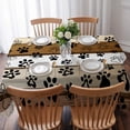 thumbnail image 3 of Brown Beige Farmhouse Table Cloth Waterproof Tablecloths, Black Dog Paw Vintage Wooden Tablecloth Dining Table Cover for Kitchen Party Tabletop Outdoor, Rectangle Tablecloth 52x70 Inch, 3 of 9