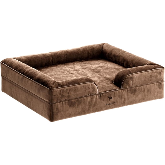 NOAH & PAW XL Dog Bed, 45x35x11 Inch, Orthopedic Large Dog Beds, Eggshell Memory Foam Infused with Cooling Gel, Waterproof, Machine Washable, Includes Inner Cover (Velvet Collection)