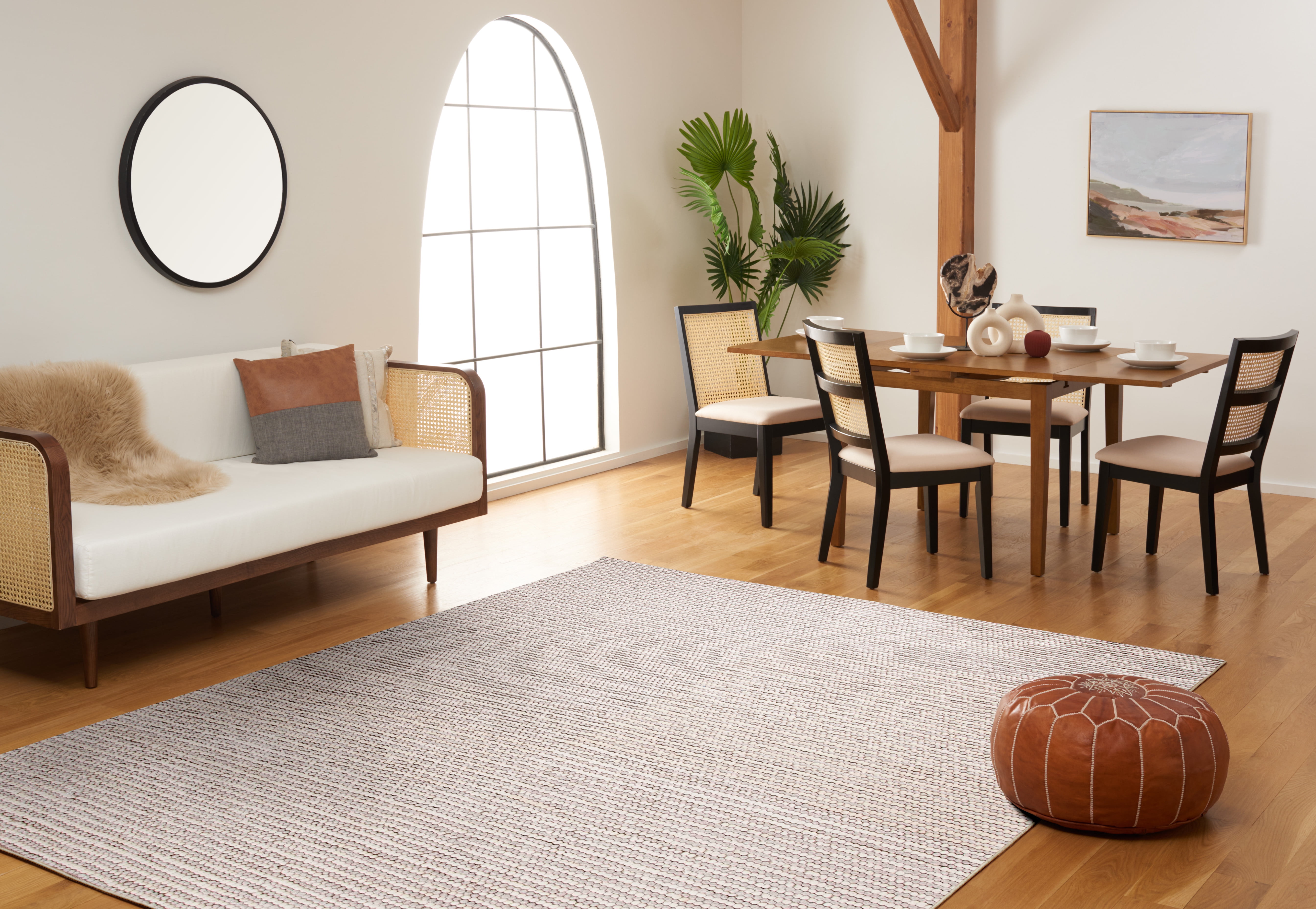SAFAVIEH Natura Fredrick Striped Area Rug, Ivory/Beige, 10' x 14'