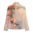 thumbnail image 5 of Women Fall Clothes Womens Satin Shirt Long Sleeve Floral Print Tshirts Cowl Neck Blouse Lapel Neck Tops New Arrivals My Items, 5 of 5