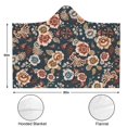thumbnail image 3 of Wearable Blanket,Pioneer Flower Floral Print Pattern Hooded Wearable Flannel Blanket for Adults & Teens,Winter Poncho Shawl Wrap Cape Cozy Anti-Pill,60"x80", 3 of 5