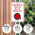 thumbnail image 4 of Unauthorized Vehicles Will Immobilized Sign, 12x18 Aluminum, 4 of 8