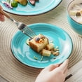 thumbnail image 6 of vancasso Dinnerware Sets, Stoneware Dinner Set for 12, 48-Piece Round Turquoise, Series Bella, 6 of 8