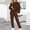 Coffee, variant on AOOCHASLIY Women Suits Women Casual 2 Piece Outfits Long Sleeve Loose Tops Skinny Round Neck Long Pants Sets Sweatshirts Suit