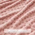 thumbnail image 2 of Super Soft King Blanket Pink Premium Silky Flannel Fleece 3D Waffle Checkered Lightweight Bed Blanket All Season Use (Pink, King(90"x110")), 2 of 6