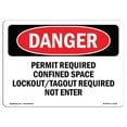thumbnail image 1 of SignMission OS-DS-A-1218-L-2156 12 x 18 in. OSHA Danger Sign - Permit Required Confined Space Lockout Tagout, 1 of 1