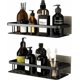 thumbnail image 1 of Rust-Proof Aluminum No-Drill Shower Shelf with 4 Hooks - Black, Bathroom Storage Compatible with Oral-B Braun, 1 of 5