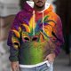 thumbnail image 1 of Sudadera con capucha para hombre, estilo casual, con cuello redondo, estampado, manga larga, blusa de poliéster, 1 of 5