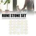 thumbnail image 3 of 25Pcs Round Rune Stones Set, Elegant Golden Rune Engravings Glossy Appearance Delicate Symbol Stone Set for Valentine Day Wedding and MeditationWhite, 3 of 7