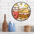 thumbnail image 6 of Burger Cola Wall Clock Modern Decor Acrylic Clock Golden Hands 11.9in, 6 of 12