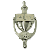 Exclusively Irish Failte Shamrock Door Knocker -Satin Nickel 8 in