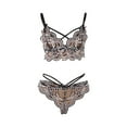 thumbnail image 5 of Patlollav Womens Plus Size Lace Wireless Bra Lingerie Sleepwear Pajamas Underwear Set, 5 of 6