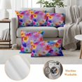 thumbnail image 6 of Spring Flowers Pillow Covers 2 Pack Watercolor Gradient Yellow Blue White Purple Daisy Floral Pillowcase Waterproof Outdoor Throw Pillow Cover for Patio Garden Square Cushion 18”x18”, 6 of 9