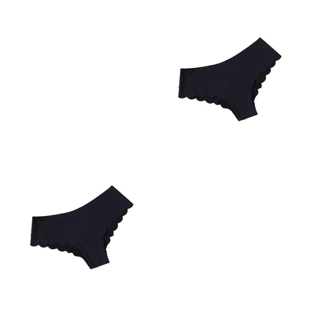 Jumpingount Letras Bragas de mujer Ropa interior amigable con la piel Calzoncillos de seda Cintura baja Ropa interior íntima Calzoncillos sexy Negro METRO 2piezas