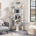 thumbnail image 2 of Yaheetech 76.4" Cat Tree Tower with 3 Condos and 2 Baskets, Light Gray, 2 of 7