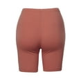 thumbnail image 3 of A2Y Women's Basic Solid Premium Cotton Mid Thigh High Rise Biker Bermuda Shorts Ash Rose 3XL, 3 of 5
