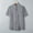 Gray, variant on ZZwxWA Mens Button Down Shirt Lightweight Shirts Short Sleeve Band Collar Dress Shirts Summer Beach Shirt with Pocket Sales