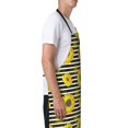 thumbnail image 3 of Lsque Sunflowers On Black And White Stripes Waterproof Apron Chef Aprons for Men Heavy Duty Chemical Work Apron Extra Long Grilling Aprons with Adjustable Bib Apron, 3 of 9