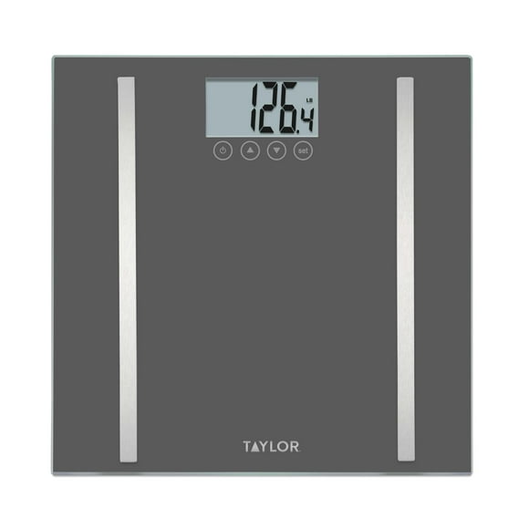 Báscula digital de composición corporal Taylor, báscula de baño para peso corporal, mide grasa corporal, agua corporal y masa muscular, 8 modos de reconocimiento de usuario, modo normal y modo atleta,