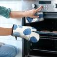 thumbnail image 2 of Blue and Grey Abstract Art Artwork Kitchen Oven Mitt and Pot Holder Sets 2 Pcs for Baking, Cooking and Grilling, Heat Resistant Up To 392 °F, 2 of 7