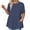 Dark Blue, variant on GaThRRgYP Summer Tops for Women Plus Size,Women's Plus Size Fashion Casual Pullover Short Sleeve Round Neck Button Shirt Blouses Pink XXXL
