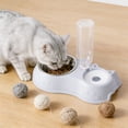 thumbnail image 4 of SHENGXINY Stainless Steel Cat Food Bowl and Water Bowl Set - 2 in 1 Automatic Gravity Water Dispenser, Leakproof Clean Feeder for Small Medium Dogs & Cats White 13.78x6.1x9.84in, 4 of 6