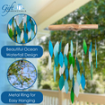 thumbnail image 2 of Blue Handworks Glass Wind Chime Ocean Waterfall Suncatcher Outdoor Decor, 2 of 8