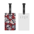 thumbnail image 4 of Red Rose Skull Skulls Head Luggage Tags Suitcases ID Baggage Identifier Card Name Tag for Travel Backpacks Gym Bags, 4 of 6